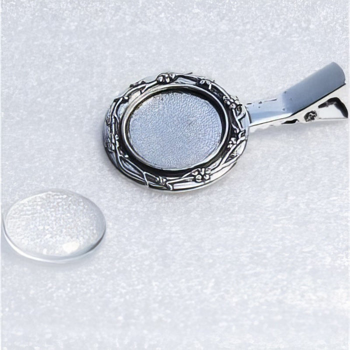 Clip Ranke silberf. mit Cabochonfassung 20mm 1 Stk.