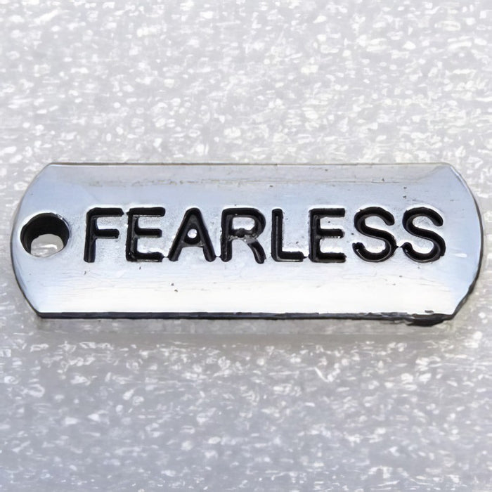 Rectangle pendant with various words 21x8mm 1 pc.