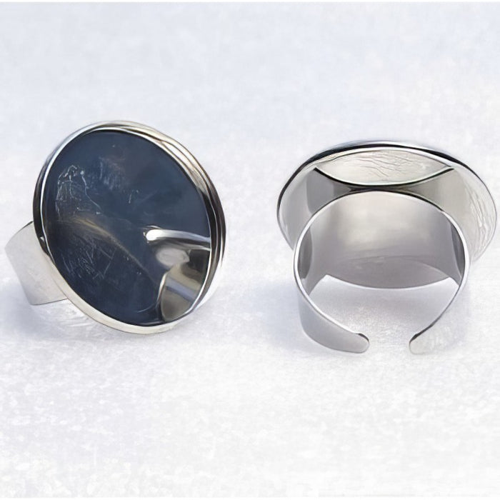 Ring Basic mit Cabochon-Fassung Silberfarben 1 Stk.