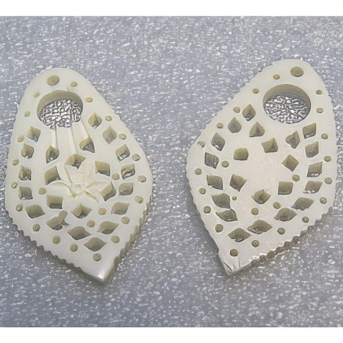 Anhänger Tropfen mit Blüten Bone 35x21mm 1Stück