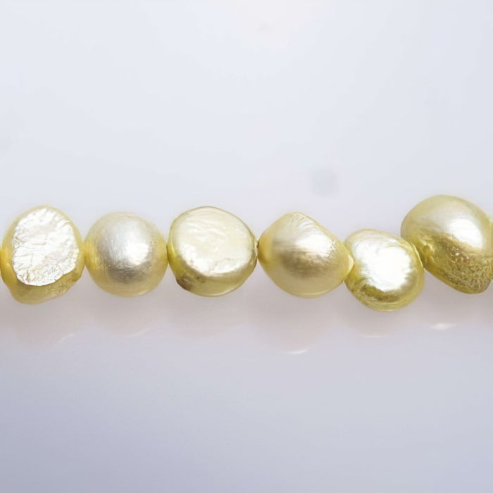 Süsswasserperlen Potato gold 7mm 1 Strang
