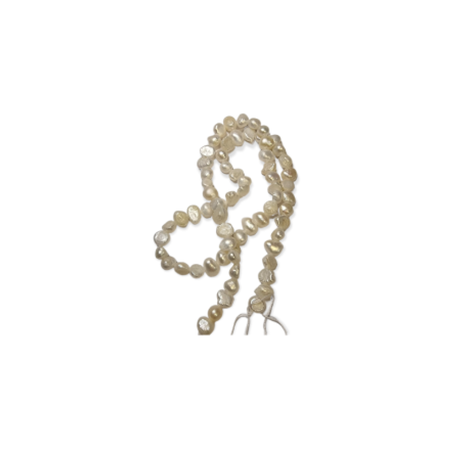 Süsswasserperlen Potato weiss 6mm 1 Strang
