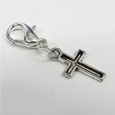 Anhänger Kreuz Silberf. mit Karabiner Clip ON