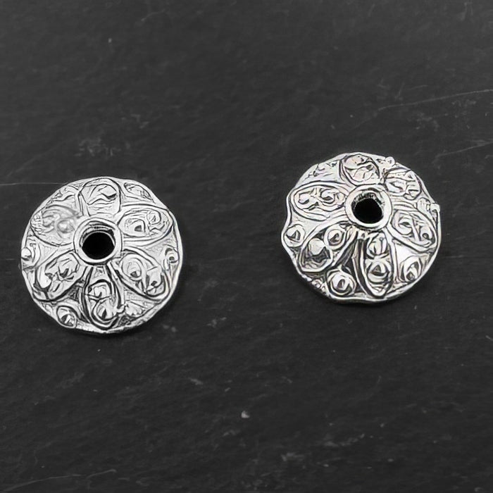 Perlenkappe Sternblume 9.5mm 925 silber 2 Stück