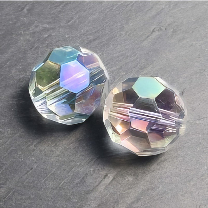 Glas rund Facetiert Klar AB 20mm 1 Stück