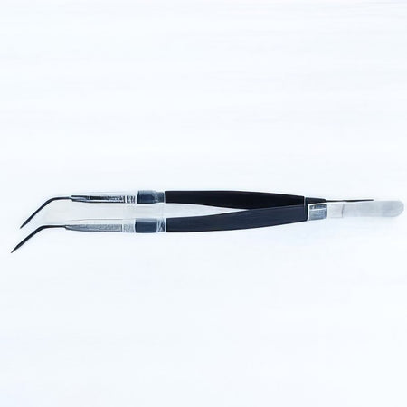 Wolfram Pinzette 170mm gebogen spitze 2.4mm