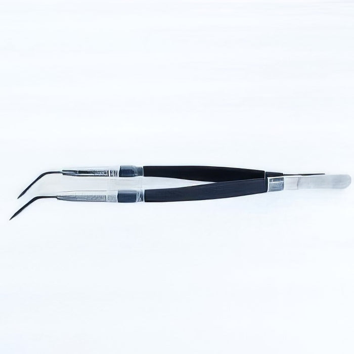 Wolfram Pinzette 170mm gebogen spitze 2.4mm