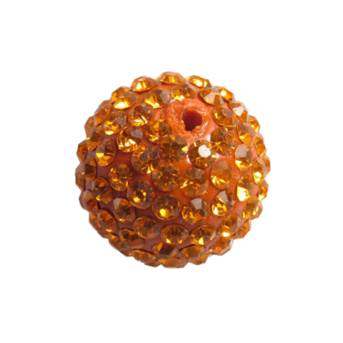 Perle Polymer mit Strass orange 16mm 1 Stück