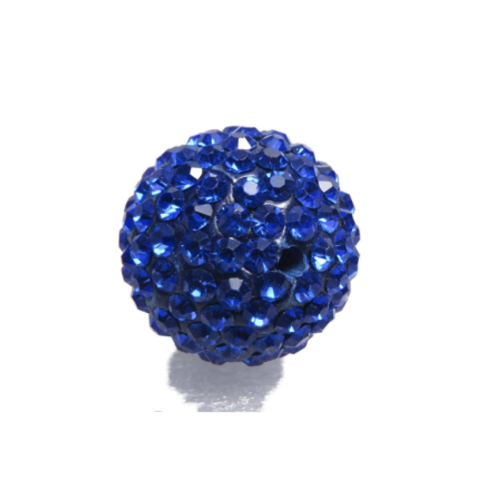 Perle Polymer mit Strass royal blau 14mm 1 Stück