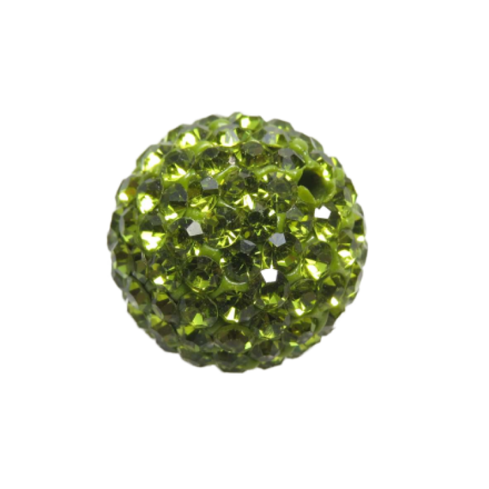 Perle Polymer mit Strass grün 14mm 1 Stück