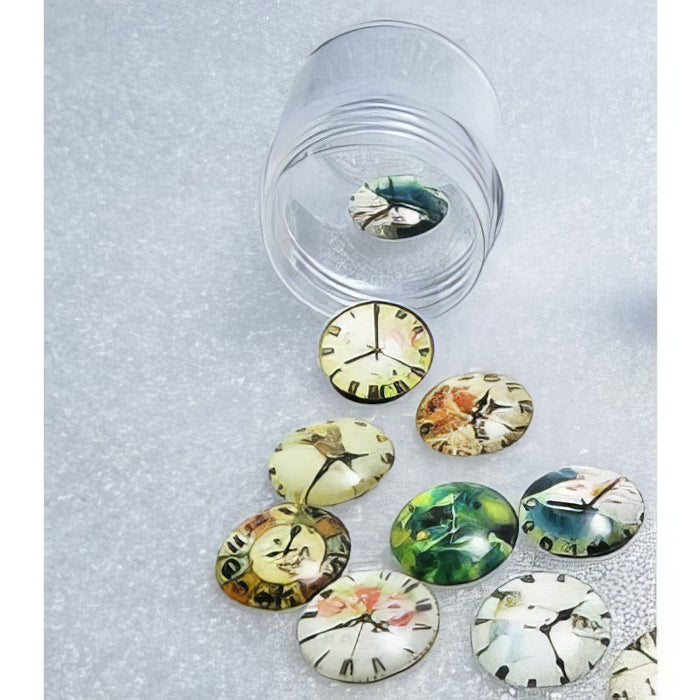 Glas Cabochon Uhren 12mm Mix 10 Stk. im Dösli