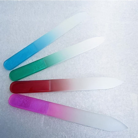 Glas Nagelfeile in türkis, grün, rot, rosa 1 Stück