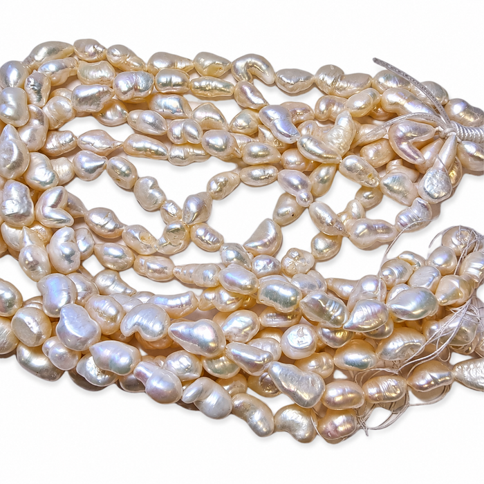 LE Perle d'eau douce crème blanc 11x11-9x19mm 1 brin