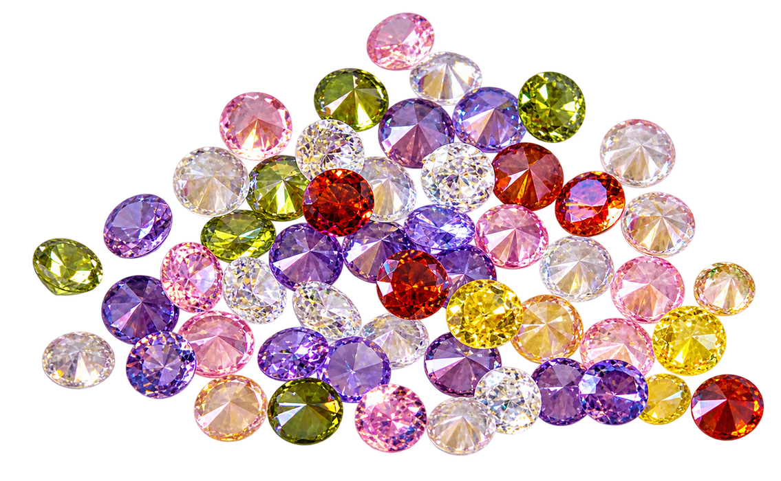 XL Zirconia 4mm mix, color-stable up to 650°C, 4mm diamond cut, 50 pieces