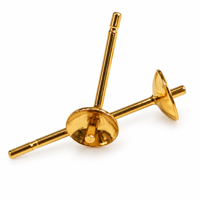 Orecchini a perno peg 3,5 mm acciaio inox oro 2 pezzi