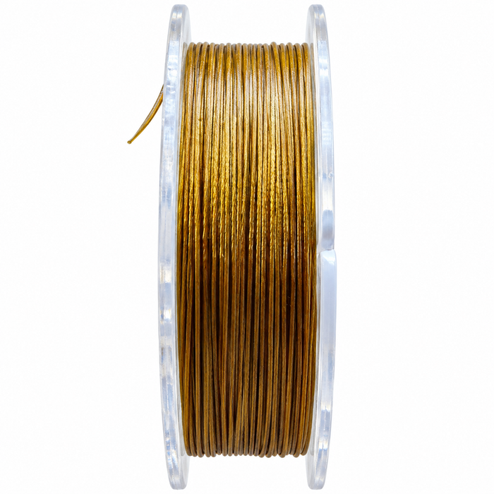 Fil d'acier inoxydable gainé de nylon doré 0,45 mm 10 m