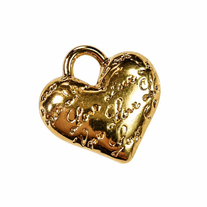 Heart pendant with lettering 16x16mm gold-colored 1 piece