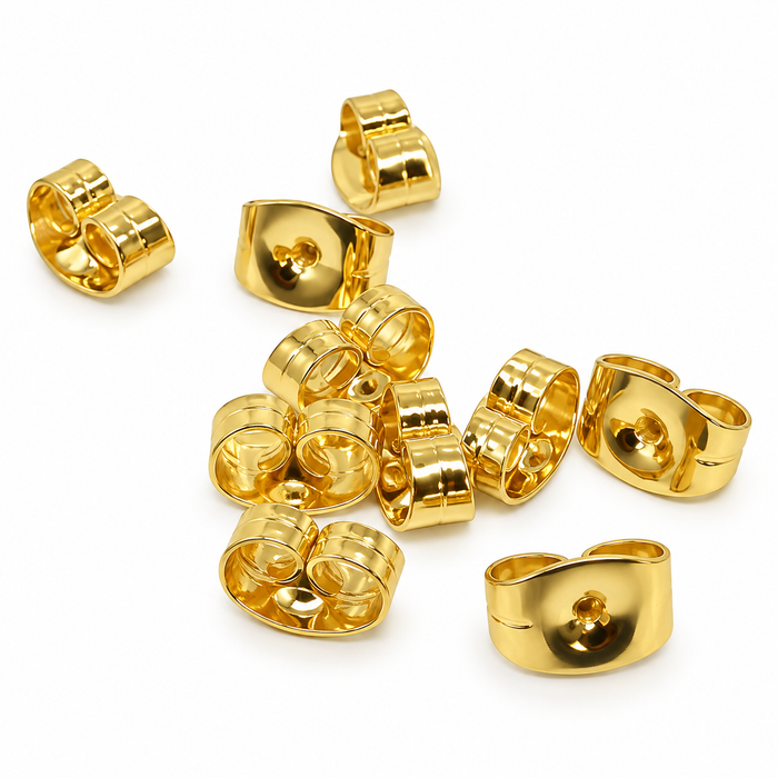 10 fermoirs de boucles d'oreilles en acier inoxydable doré