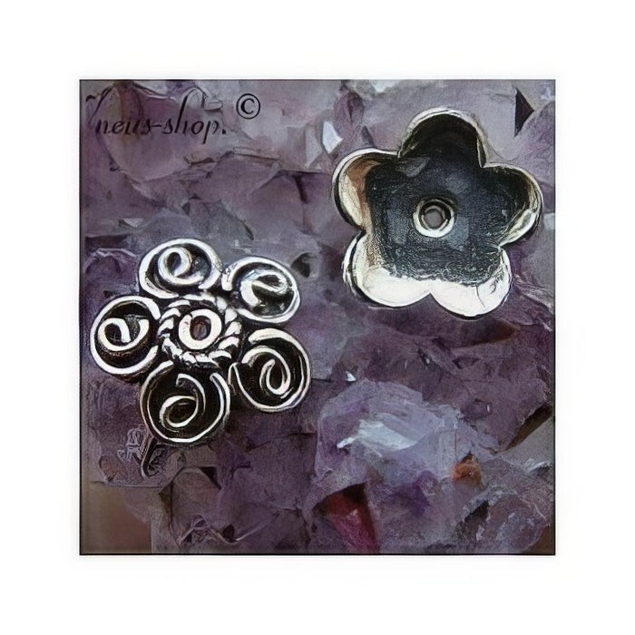 Perlenkappe Swirlblume 925 1 Stück