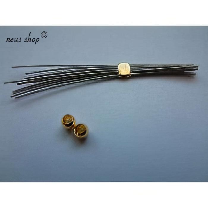 Quetschperlen gold 3mm gross 100 Stück
