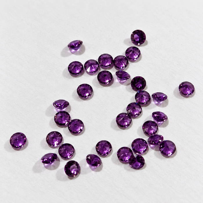 Zirkon Violett dunkel 2 mm – farbstabil bis 850 °C – 1 Stück