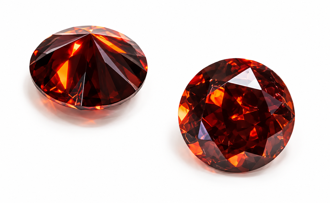 Zircone orange 4 mm jusqu'à 650 °C, couleur stable, 1 pièce