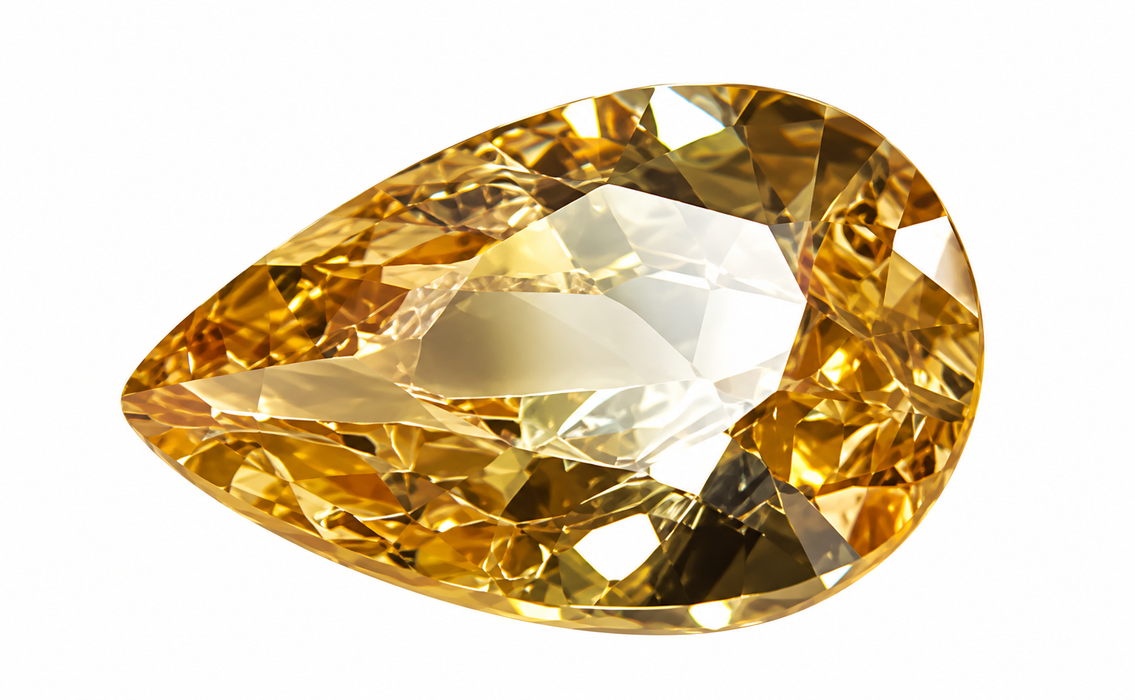 Zirconia teardrop champagne 5x3mm, color stable up to 650°C, 1 piece
