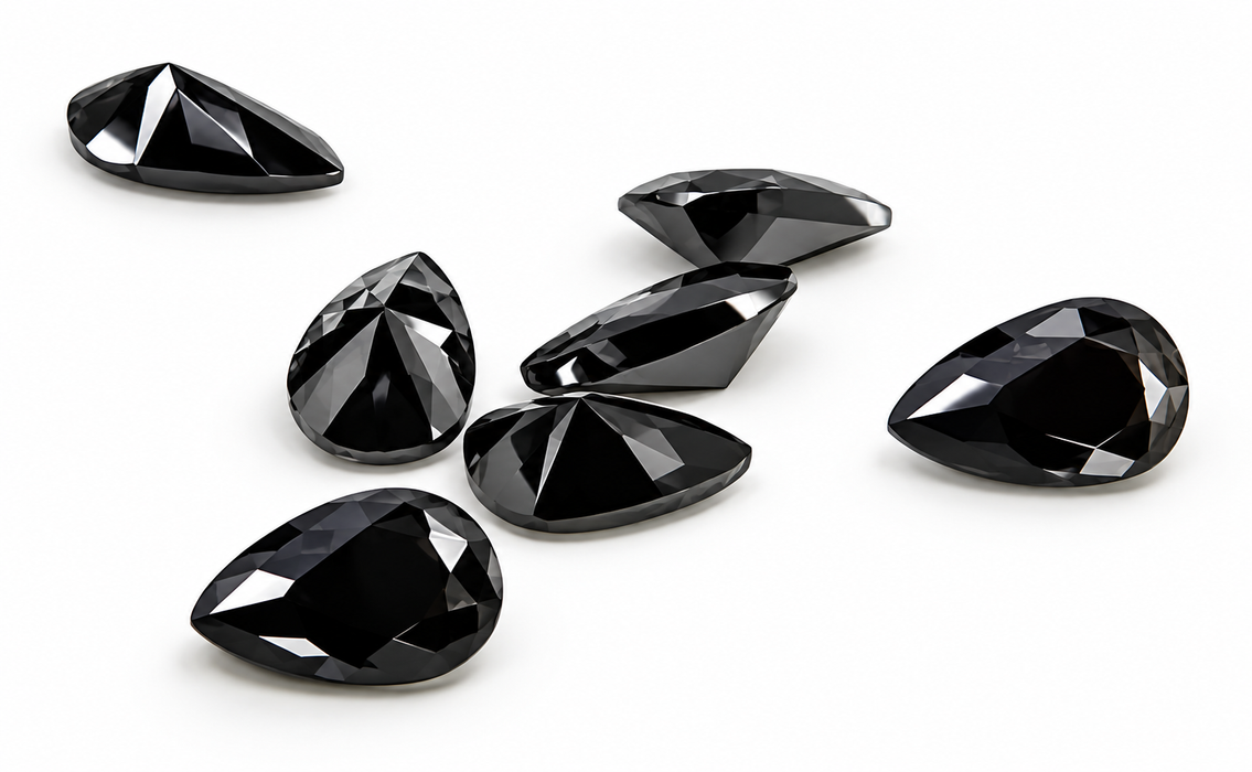 Goutte en zircone anthracite 5x3 mm, stable à la couleur jusqu'à 650°C, 1 pièce