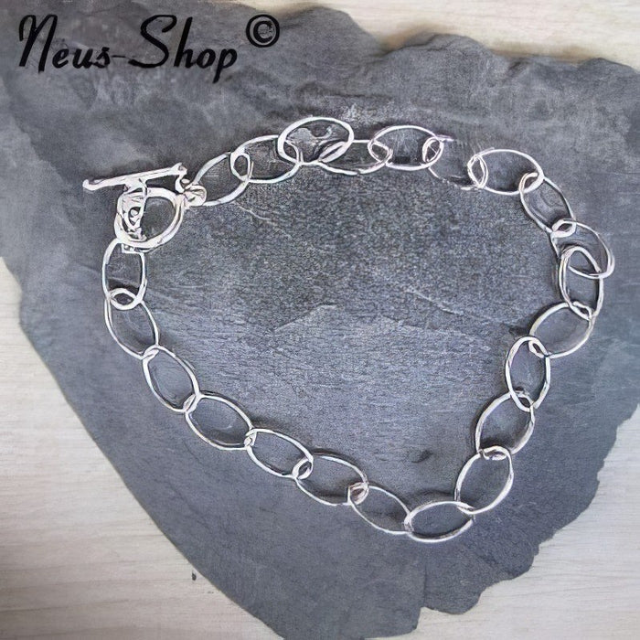 Armband Clip on 925 Silber 9x5.5mm oval 18.5cm 1 Stück
