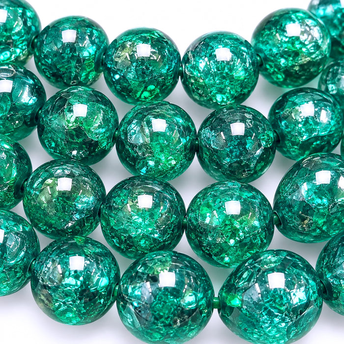 Perla crash verde petrolio 12mm 10 pezzi