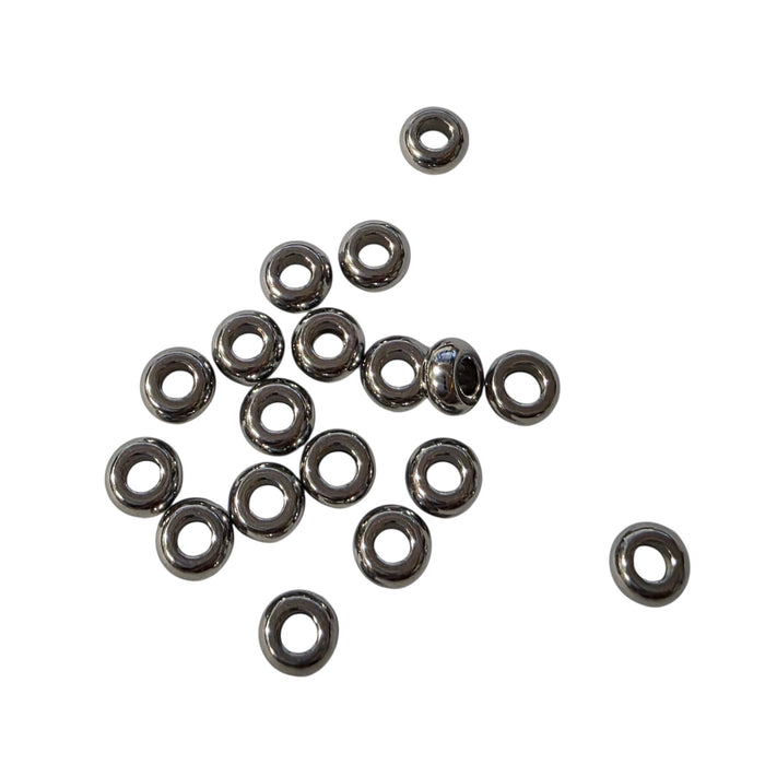 4x2mm Scheiben (Donat) Perlen aus Edelstahl 20Stück