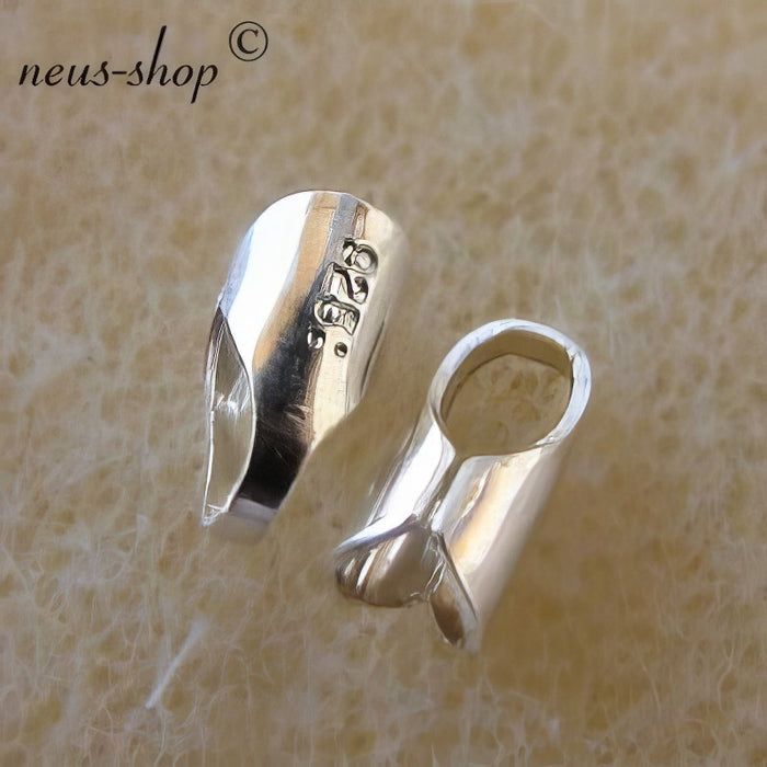 Kord-Kappe 3mm 925 Sterling Silver 2 Stück