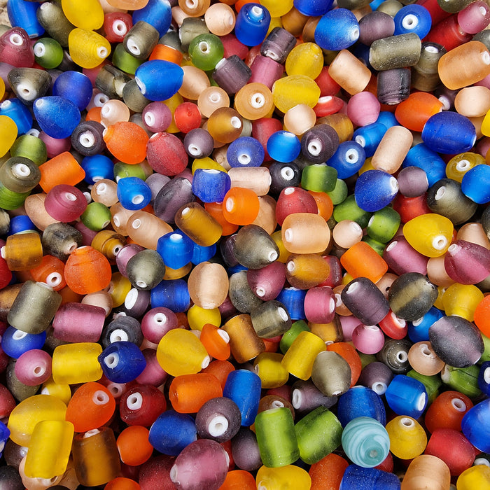 Mélange de perles en verre mat multicolores 100 g