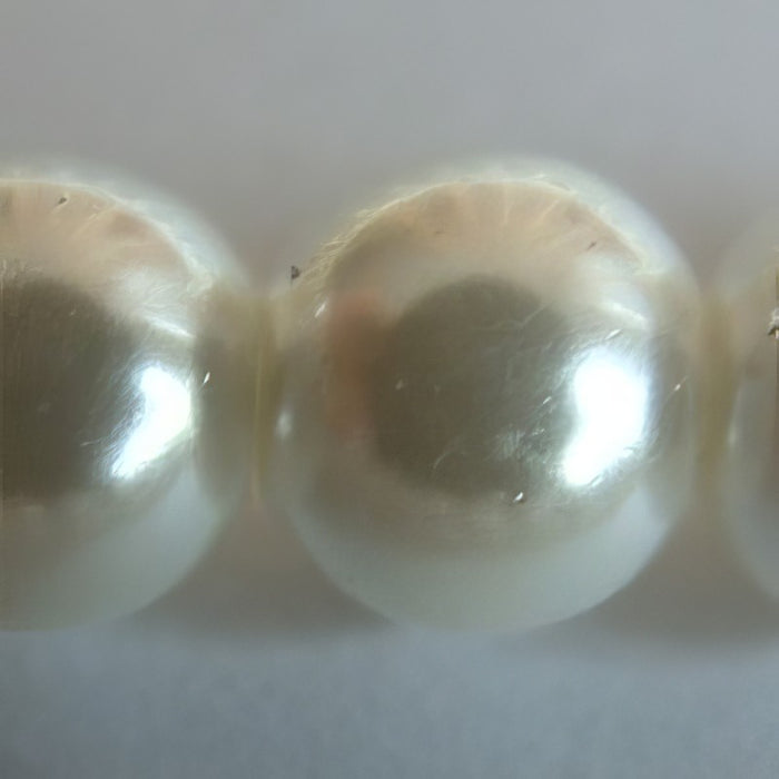 Glasperle weiss Perlenschimmer 16mm 1Stück