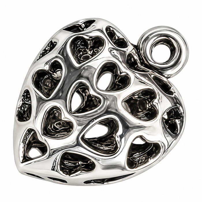 Cuore con cuoricini traforati 3D 1 pezzo