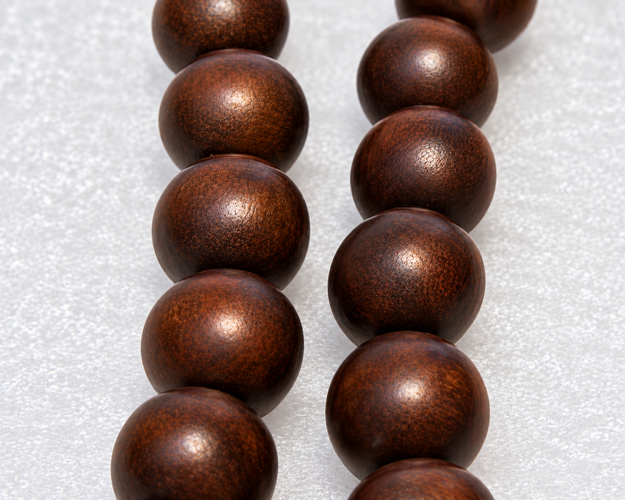 Wooden beads dark brown 12mm 1 strand approx. 41cm