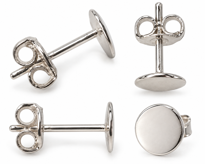 Orecchini a perno piattina 6mm argento 925 2 pezzi