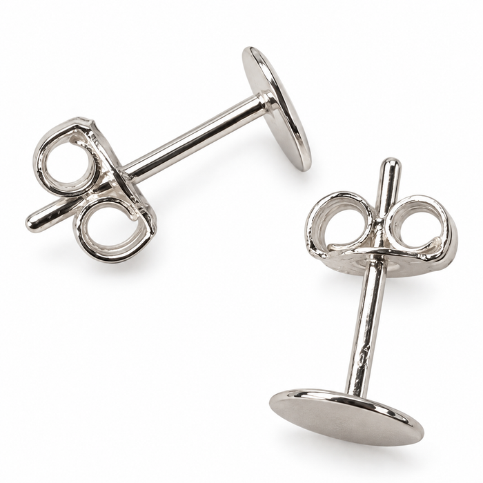 Orecchini a perno piattina 6mm argento 925 2 pezzi