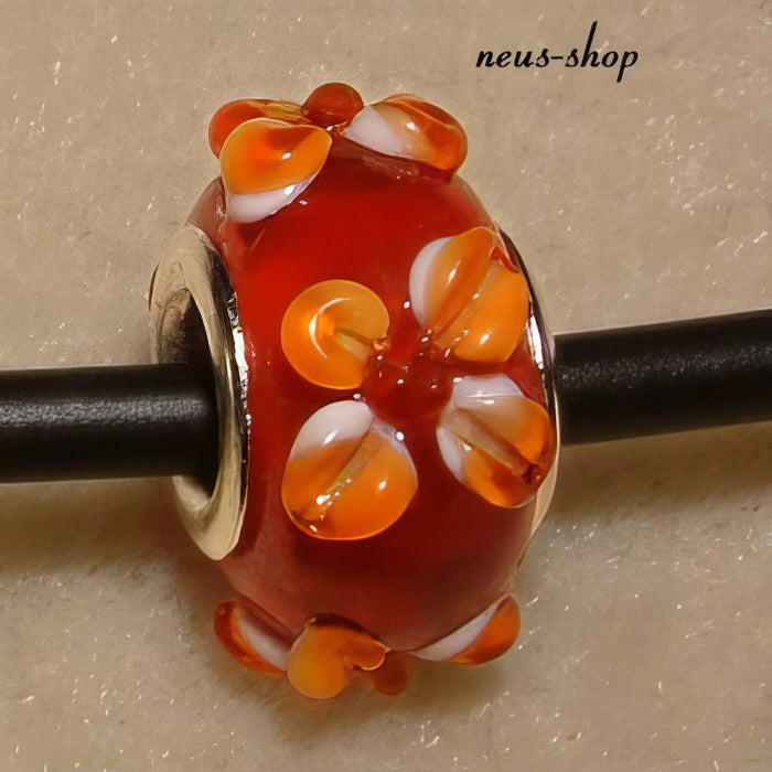 Easy style orange 3D Blümli weiss
