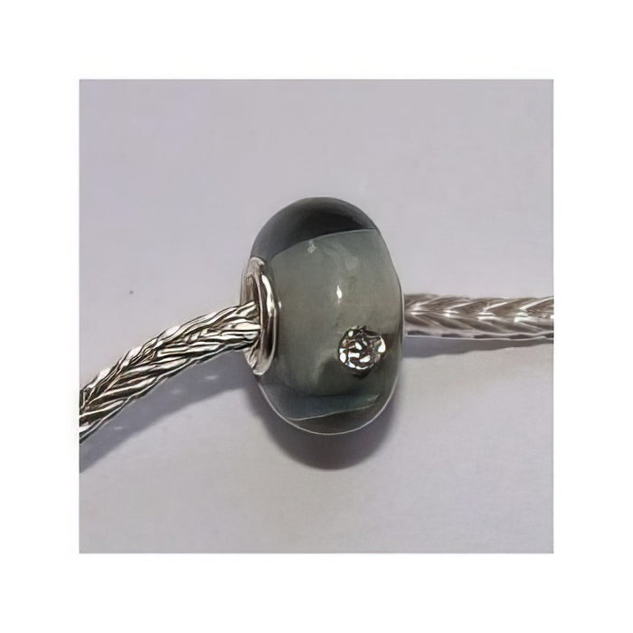 Pandora style Perle 925 grau Strass 1 Stück