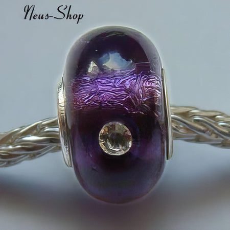 Easy style Perle 925 violett Strass 1 Stück