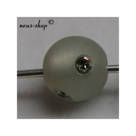 Polarisperle Spezial mit Swarovski Steinchen 8mm grau 1 Stück