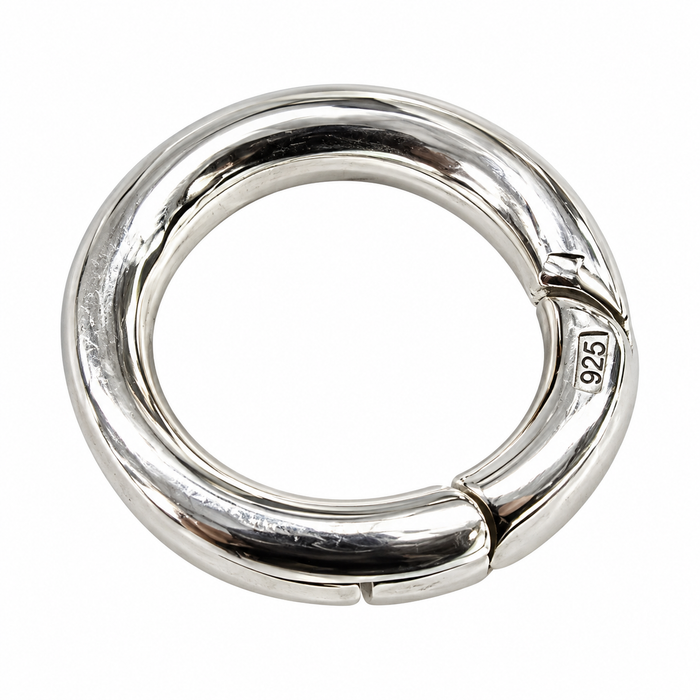 Chiusura a molla a moschettone circa 20 mm argento 925 1 pezzo