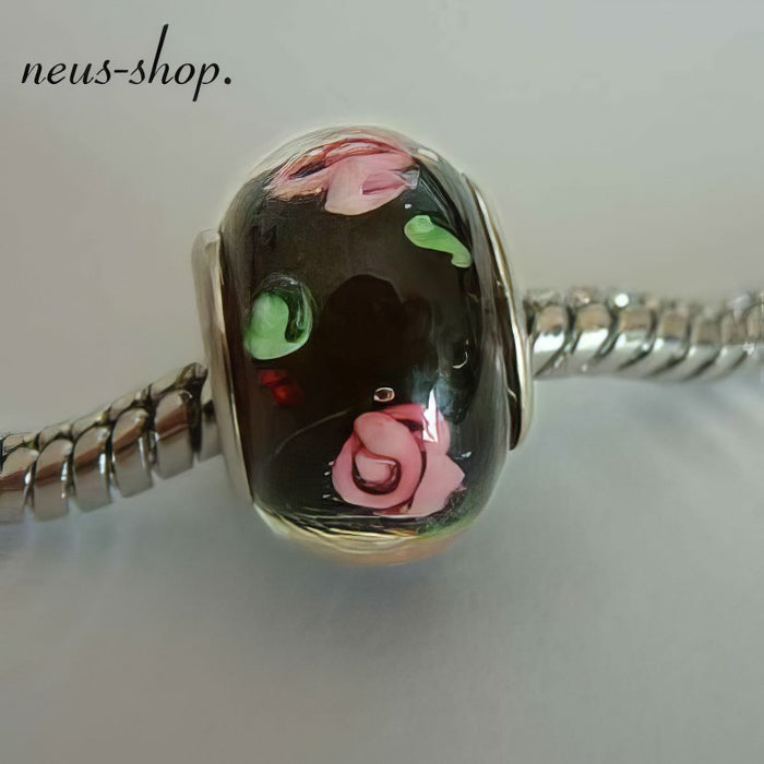 Easy style Ösenperle schwarz Rose 1 Stück