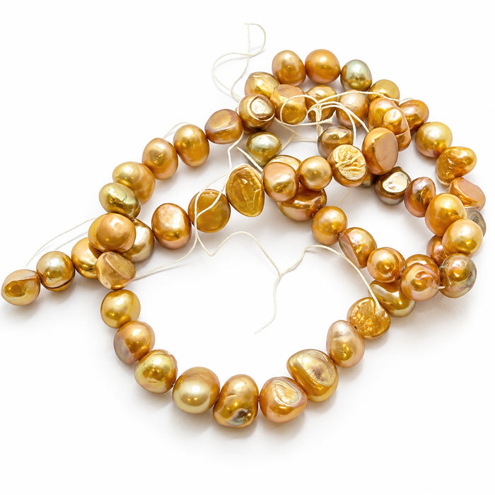 Freshwater pearl autumn gold 6-7mm 1 strand