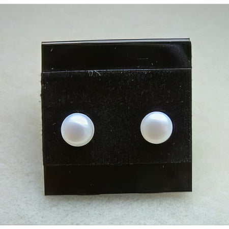 Süsswasserperlen Ohrstecker 6mm weiss