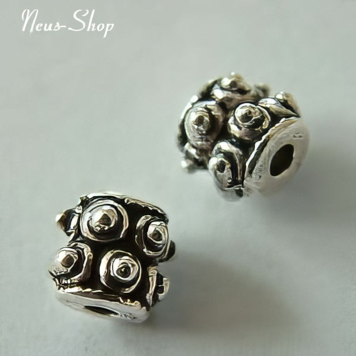Via metallperle 6x6mm   versilbert 10 Stück