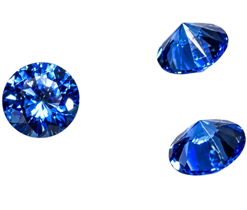 Zircon bleu 2 mm, stable à la couleur jusqu'à 650 °C, 1 pce